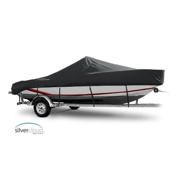 Eevelle Boat Cover BAY BOAT Rounded Bow, Low/No Bow Rails, Outboard Fits 22ft 6in L - 96in W, Charcoal SCCCB2296B-CHL - main